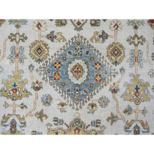 Load image into Gallery viewer, 11&#39;10&quot;x17&#39;10&quot; Ivory And Gray, Pure Wool Hand Knotted, Karajeh Design With Tribal Medallions, Oversized Oriental Rug FWR504702