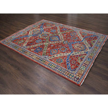 Load image into Gallery viewer, 8&#39;x9&#39;10&quot; Coral Red, Heriz With All Over Design, Supple Collection Hand Knotted, Thick And Plush, Soft Wool Oriental Rug FWR504834