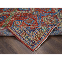 Load image into Gallery viewer, 8&#39;x9&#39;10&quot; Coral Red, Heriz With All Over Design, Supple Collection Hand Knotted, Thick And Plush, Soft Wool Oriental Rug FWR504834