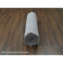 Load image into Gallery viewer, 12&#39;4&quot;x15&#39; Ivory And Black, Modern Textured And Roman Floor Design, Wool And Plant Based Silk, Hand Loomed Oversized Oriental Rug FWR505020