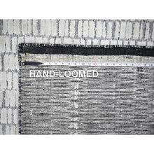 Load image into Gallery viewer, 12&#39;4&quot;x15&#39; Ivory and Black, Modern Textured and Roman Floor Design, Wool and Plant Based Silk, Hand Loomed Oversized Oriental Rug FWR505020