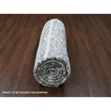 Load image into Gallery viewer, 12&#39;x14&#39;9&quot; Black And Ivory, Modern Striae Design, Hand Knotted, Plush Pile, Densely Woven, Organic Undyed Wool, Oversized Oriental Rug FWR505104