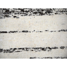 Load image into Gallery viewer, 12&#39;2&quot;x14&#39;9&quot; Dark Brown And Ivory, Striae Design, Thick And Plush, Organic Undyed Wool, Hand Knotted, Oversized Oriental Rug FWR505146
