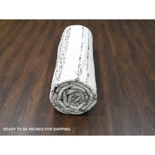 Load image into Gallery viewer, 12&#39;2&quot;x14&#39;9&quot; Dark Brown And Ivory, Striae Design, Thick And Plush, Organic Undyed Wool, Hand Knotted, Oversized Oriental Rug FWR505146