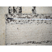Load image into Gallery viewer, 12&#39;2&quot;x14&#39;9&quot; Dark Brown And Ivory, Striae Design, Thick And Plush, Organic Undyed Wool, Hand Knotted, Oversized Oriental Rug FWR505146