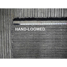 Load image into Gallery viewer, 10&#39;x14&#39; Taupe And Black, Modern Textured And Variegated Line Design, Wool And Plant Based Silk, Hand Loomed, Oriental Rug FWR505176