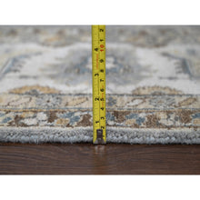 Load image into Gallery viewer, 8&#39;x8&#39; Gray and Ivory, Karajeh Design with Geometric Medallion, Natural Wool, Square Oriental Rug FWR505230