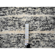 Load image into Gallery viewer, 8&#39;x8&#39; Salt and Pepper, Modern Striae Design Thick and Plush, Organic Undyed Wool Hand Knotted, Round Oriental Rug FWR505284