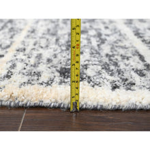 Load image into Gallery viewer, 8&#39;x8&#39; Salt and Pepper, Modern Striae Design Thick and Plush, Organic Undyed Wool Hand Knotted, Round Oriental Rug FWR505284