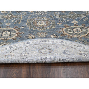 8'x8' Silver Blue, Supple Collection Plush And Lush, Natural Wool Hand Knotted, Oushak Design, Round Oriental Rug FWR505338