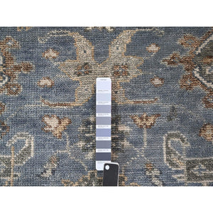 8'x8' Silver Blue, Supple Collection Plush And Lush, Natural Wool Hand Knotted, Oushak Design, Round Oriental Rug FWR505338