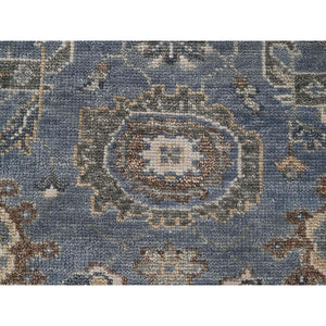8'x8' Silver Blue, Supple Collection Plush And Lush, Natural Wool Hand Knotted, Oushak Design, Round Oriental Rug FWR505338