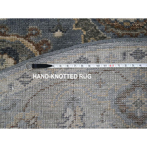 8'x8' Silver Blue, Supple Collection Plush And Lush, Natural Wool Hand Knotted, Oushak Design, Round Oriental Rug FWR505338