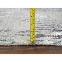 Load image into Gallery viewer, 2&#39;9&quot;x22&#39;3&quot; Taupe, Hand Knotted, Abstract with Mosaic Design, Dense Weave, Wool and Silk, XL Runner Oriental Rug FWR505404