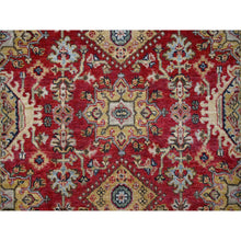 Load image into Gallery viewer, 4&#39;1&quot;x6&#39; Red And Black, Karajeh Design, Organic Wool, Hand Knotted, Oriental Rug FWR505566