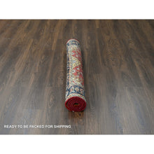 Load image into Gallery viewer, 4&#39;1&quot;x6&#39; Red And Black, Karajeh Design, Organic Wool, Hand Knotted, Oriental Rug FWR505566