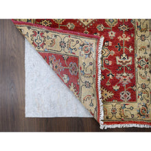 Load image into Gallery viewer, 2&#39;10&quot;x24&#39;9&quot; Red and Gold, Karajeh Design, with Geometric Medallions, Extra Soft Wool, Hand Knotted, XL Runner Oriental Rug FWR505578