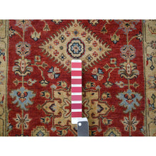 Load image into Gallery viewer, 2&#39;10&quot;x24&#39;9&quot; Red and Gold, Karajeh Design, with Geometric Medallions, Extra Soft Wool, Hand Knotted, XL Runner Oriental Rug FWR505578