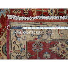 Load image into Gallery viewer, 2&#39;10&quot;x24&#39;9&quot; Red and Gold, Karajeh Design, with Geometric Medallions, Extra Soft Wool, Hand Knotted, XL Runner Oriental Rug FWR505578