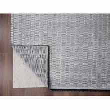 Load image into Gallery viewer, 10&#39;x14&#39;4&quot; Gray And Black, Hand Loomed, Modern Textured Roman Floor Design, Wool And Plant Based Silk, Oriental Rug FWR505632