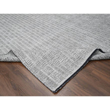 Load image into Gallery viewer, 10&#39;x14&#39;4&quot; Gray And Black, Hand Loomed, Modern Textured Roman Floor Design, Wool And Plant Based Silk, Oriental Rug FWR505632