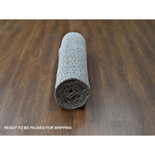 Load image into Gallery viewer, 10&#39;x14&#39;4&quot; Gray And Black, Hand Loomed, Modern Textured Roman Floor Design, Wool And Plant Based Silk, Oriental Rug FWR505632