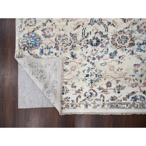 5'10"x8'10" Ivory, Pure Wool, Soft Pile, Natural Dyes, Hand Knotted, Mahal Design, Supple Collection, Oushak Oriental Rug FWR505710