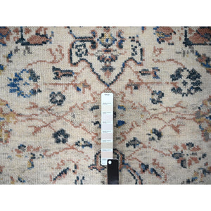 5'10"x8'10" Ivory, Pure Wool, Soft Pile, Natural Dyes, Hand Knotted, Mahal Design, Supple Collection, Oushak Oriental Rug FWR505710