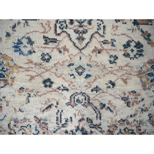 5'10"x8'10" Ivory, Pure Wool, Soft Pile, Natural Dyes, Hand Knotted, Mahal Design, Supple Collection, Oushak Oriental Rug FWR505710