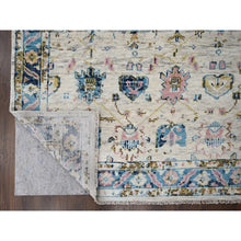 Load image into Gallery viewer, 7&#39;10&quot;x9&#39;10&quot; Ivory, Hand Knotted, Soft And Vibrant Pile, Supple Collection, Pure Wool, Natural Dyes, Mahal Design, Oriental Rug FWR505758