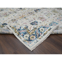 Load image into Gallery viewer, 7&#39;10&quot;x9&#39;10&quot; Ivory, Hand Knotted, Soft And Vibrant Pile, Supple Collection, Pure Wool, Natural Dyes, Mahal Design, Oriental Rug FWR505758
