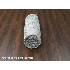 7'10"x9'10" Ivory, Hand Knotted, Soft And Vibrant Pile, Supple Collection, Pure Wool, Natural Dyes, Mahal Design, Oriental Rug FWR505758