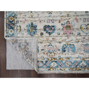 7'10"x9'10" Egg Shell, Hand Knotted, Vegetable Dyes, Mahal Design, Supple Collection, Soft Pile, Organic Wool, Oriental Rug FWR505770