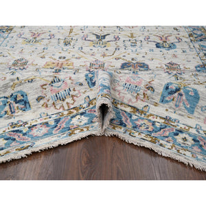 7'10"x9'10" Egg Shell, Hand Knotted, Vegetable Dyes, Mahal Design, Supple Collection, Soft Pile, Organic Wool, Oriental Rug FWR505770