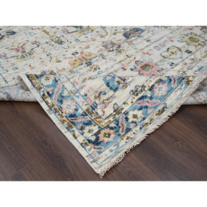 7'10"x9'10" Egg Shell, Hand Knotted, Vegetable Dyes, Mahal Design, Supple Collection, Soft Pile, Organic Wool, Oriental Rug FWR505770