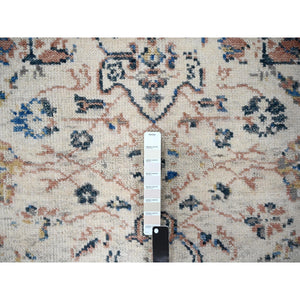 6'x9' Cream, Mahal Design, Hand Knotted, Supple Collection, Pure Wool, Soft And Vibrant Pile, Oushak Oriental Rug FWR505776