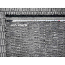 Load image into Gallery viewer, 7&#39;10&quot;x10&#39; Gray and Black, Modern Textured Roman Floor Design, Wool and Plant Based Silk, Hand Loomed, Oriental Rug FWR505842