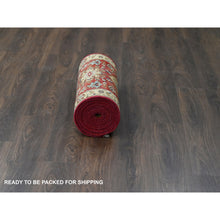 Load image into Gallery viewer, 2&#39;8&quot;x17&#39;10&quot; Red, Hand Knotted, Organic Wool, Karajeh Design, XL Runner, Soft to the Touch Pile Oriental Rug FWR505806