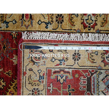 Load image into Gallery viewer, 2&#39;8&quot;x17&#39;10&quot; Red, Hand Knotted, Organic Wool, Karajeh Design, XL Runner, Soft to the Touch Pile Oriental Rug FWR505806