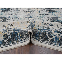 Load image into Gallery viewer, 8&#39;10&quot;x12&#39; Ivory And Blue, Hand Knotted, Densely Woven, Pure Wool, Erased Persian Serapi Heriz Design, Oriental Rug FWR505812