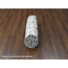 Load image into Gallery viewer, 8&#39;10&quot;x12&#39; Ivory And Blue, Hand Knotted, Densely Woven, Pure Wool, Erased Persian Serapi Heriz Design, Oriental Rug FWR505812