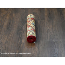 Load image into Gallery viewer, 2&#39;x3&#39; Red And Beige, Organic Wool, Karajeh Design,  Hand Knotted, Oriental Rug FWR505836