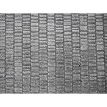 Load image into Gallery viewer, 7&#39;10&quot;x10&#39; Gray and Black, Modern Textured Roman Floor Design, Wool and Plant Based Silk, Hand Loomed, Oriental Rug FWR505842