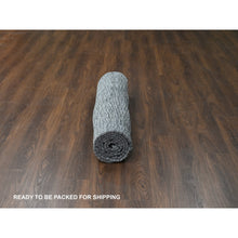 Load image into Gallery viewer, 7&#39;10&quot;x10&#39; Gray and Black, Modern Textured Roman Floor Design, Wool and Plant Based Silk, Hand Loomed, Oriental Rug FWR505842