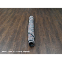 Load image into Gallery viewer, 7&#39;9&quot;x7&#39;9&quot; Charcoal Black, Karajeh Heriz Geometric Design, Supple Collection, Thick And Plush, Pure Wool Hand Knotted, Round Oriental Rug FWR505914