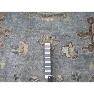 11'9"x14'10" Silver Blue, Natural Wool Hand Knotted, Oushak Design, Supple Collection Plush and Lush, Oversized Oriental Rug FWR505944