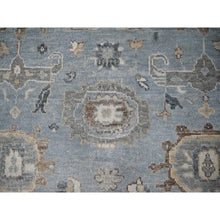 Load image into Gallery viewer, 11&#39;9&quot;x14&#39;10&quot; Silver Blue, Natural Wool Hand Knotted, Oushak Design, Supple Collection Plush and Lush, Oversized Oriental Rug FWR505944