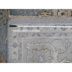 11'9"x14'10" Silver Blue, Natural Wool Hand Knotted, Oushak Design, Supple Collection Plush and Lush, Oversized Oriental Rug FWR505944