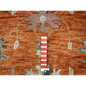 12'x17'8" Burnt Orange, Natural Dyes, Extra Soft Wool, Thick and Plush, Hand Knotted, Oushak Design, Supple Collection, Oversize Oriental Rug FWR506148