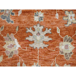 12'x17'8" Burnt Orange, Natural Dyes, Extra Soft Wool, Thick and Plush, Hand Knotted, Oushak Design, Supple Collection, Oversize Oriental Rug FWR506148